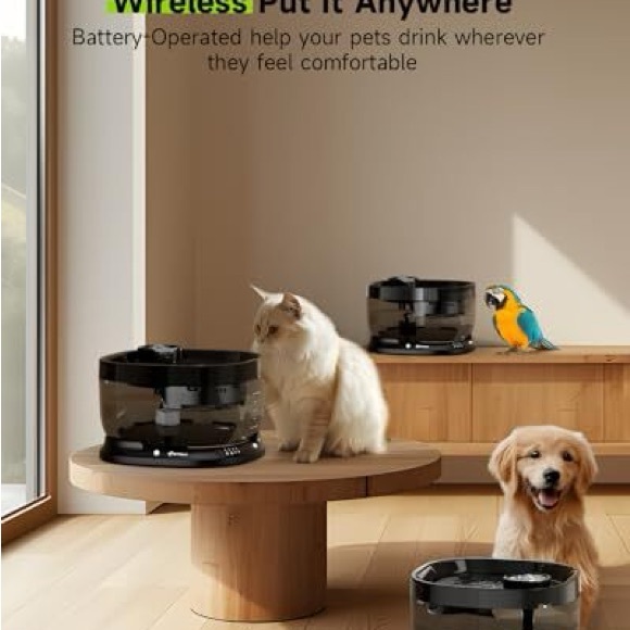 Brand New APETDOLA Wireless Pet Water Fountain + Filter, Charger & Box - Picture 13 of 15